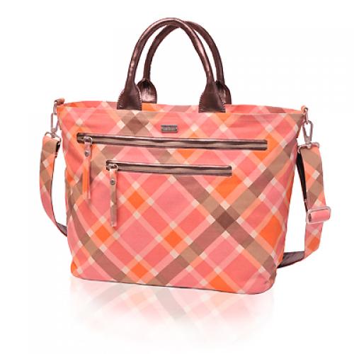 plaid carryall in magnolia
